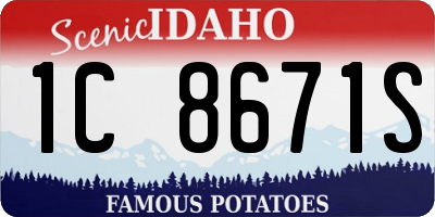 ID license plate 1C8671S