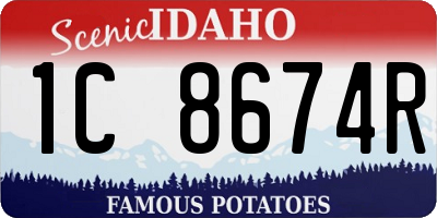 ID license plate 1C8674R