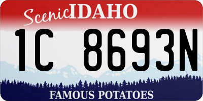 ID license plate 1C8693N