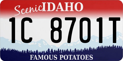 ID license plate 1C8701T