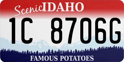 ID license plate 1C8706G