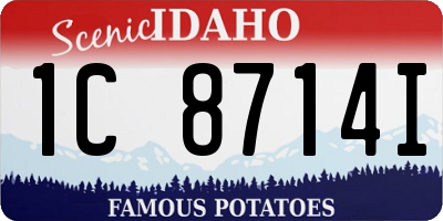 ID license plate 1C8714I