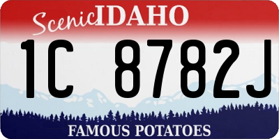 ID license plate 1C8782J