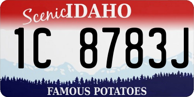 ID license plate 1C8783J