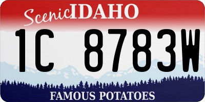 ID license plate 1C8783W
