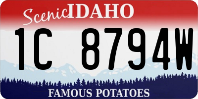 ID license plate 1C8794W