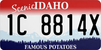 ID license plate 1C8814X