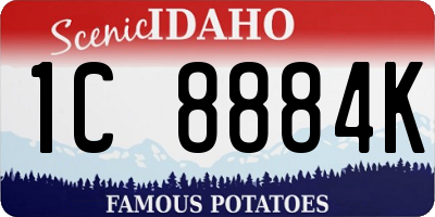 ID license plate 1C8884K