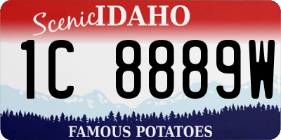 ID license plate 1C8889W