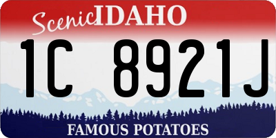 ID license plate 1C8921J