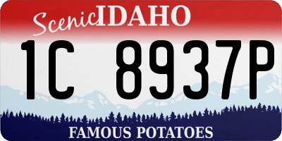 ID license plate 1C8937P