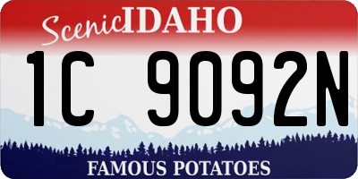 ID license plate 1C9092N
