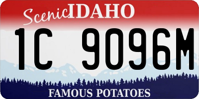 ID license plate 1C9096M
