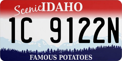 ID license plate 1C9122N