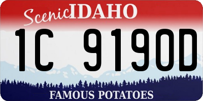 ID license plate 1C9190D