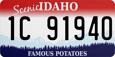 ID license plate 1C9194O