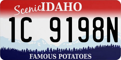 ID license plate 1C9198N