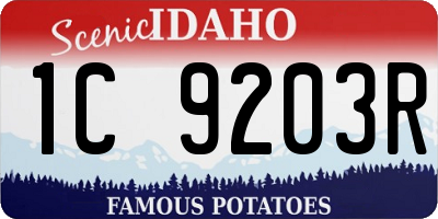 ID license plate 1C9203R