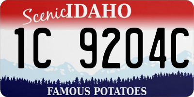 ID license plate 1C9204C