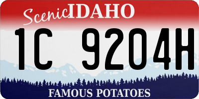 ID license plate 1C9204H