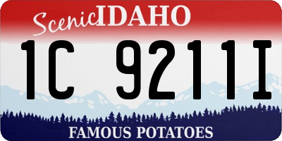 ID license plate 1C9211I