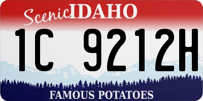 ID license plate 1C9212H