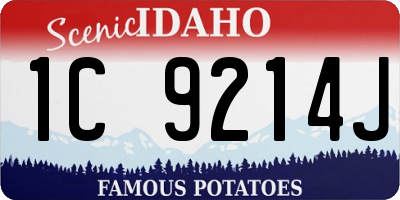 ID license plate 1C9214J