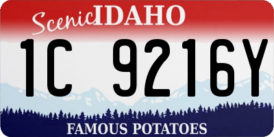 ID license plate 1C9216Y
