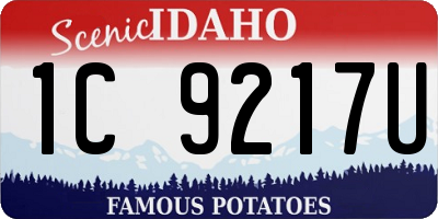 ID license plate 1C9217U