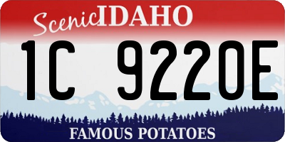 ID license plate 1C9220E