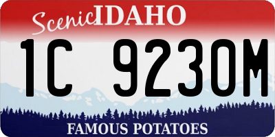 ID license plate 1C9230M
