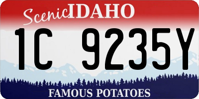 ID license plate 1C9235Y