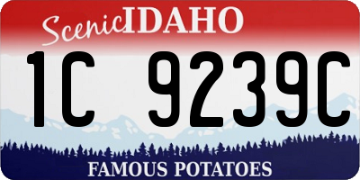ID license plate 1C9239C