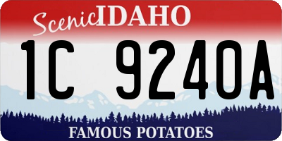 ID license plate 1C9240A