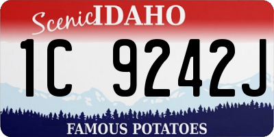ID license plate 1C9242J