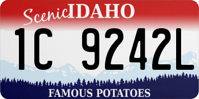 ID license plate 1C9242L