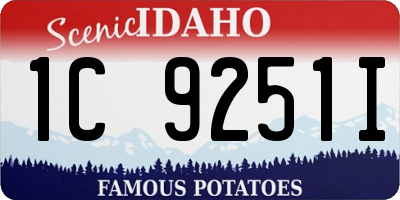ID license plate 1C9251I