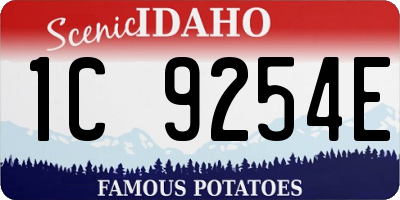 ID license plate 1C9254E
