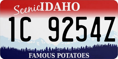 ID license plate 1C9254Z