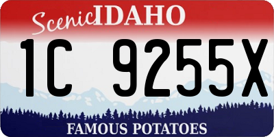 ID license plate 1C9255X