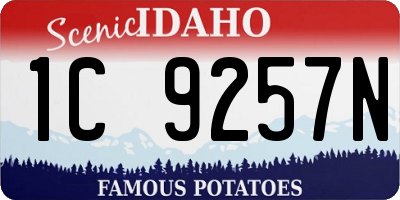 ID license plate 1C9257N