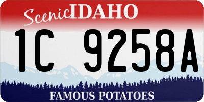 ID license plate 1C9258A