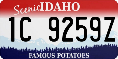 ID license plate 1C9259Z