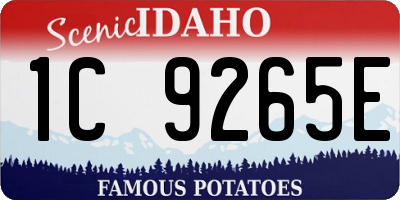 ID license plate 1C9265E