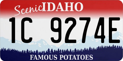 ID license plate 1C9274E
