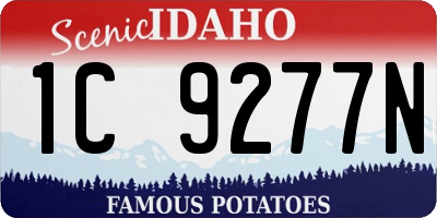 ID license plate 1C9277N