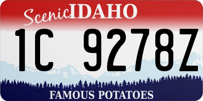 ID license plate 1C9278Z