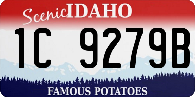 ID license plate 1C9279B