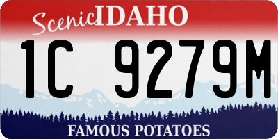 ID license plate 1C9279M