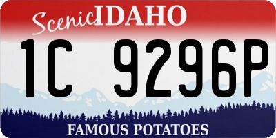 ID license plate 1C9296P